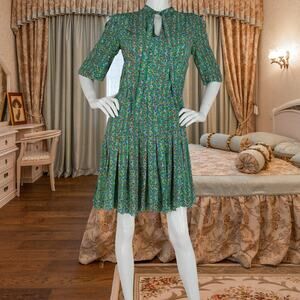 80s Givenchy Silk Chiffon Floral Dress Vintage Chic Elegance